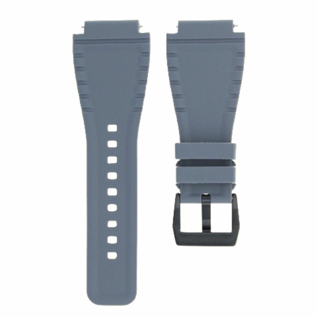 24MM SILICONE RUBBER WATCH BAND STRAP FOR BELL & ROSS BR-01-BR-03 + BLACK BUCKLE