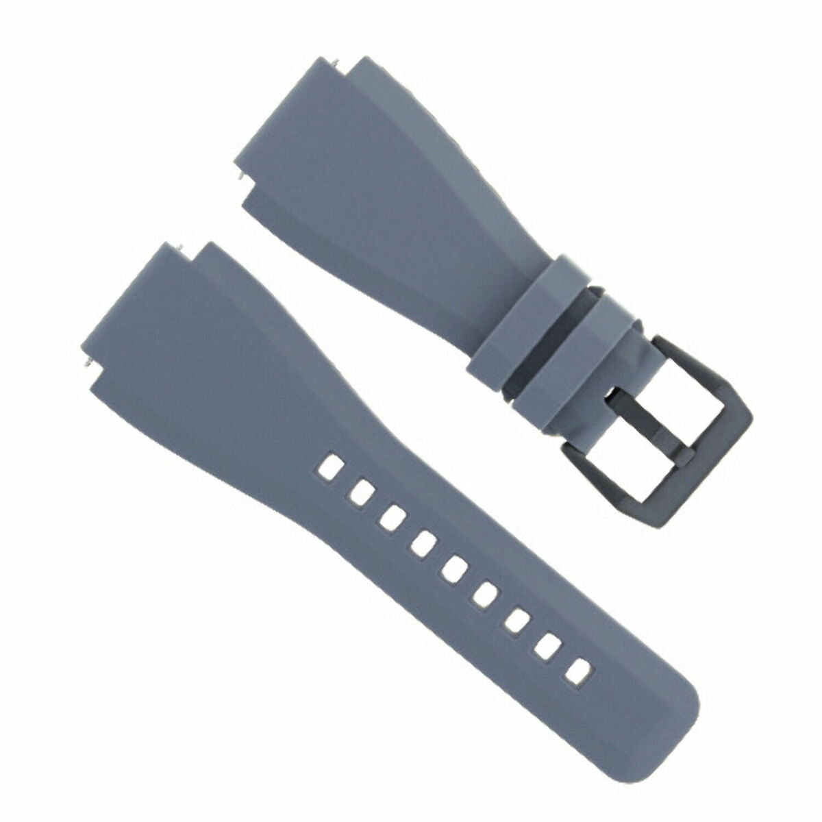 24MM SILICONE RUBBER WATCH BAND STRAP FOR BELL & ROSS BR-01-BR-03 + BLACK BUCKLE