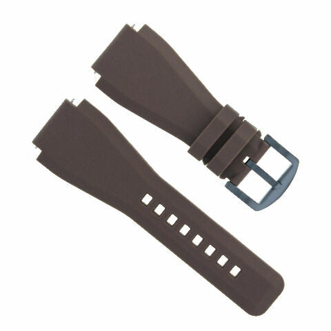 24MM Silicone Rubber Watch Band Strap for Bell & Ross BR-01-BR-03 + Black Buckle