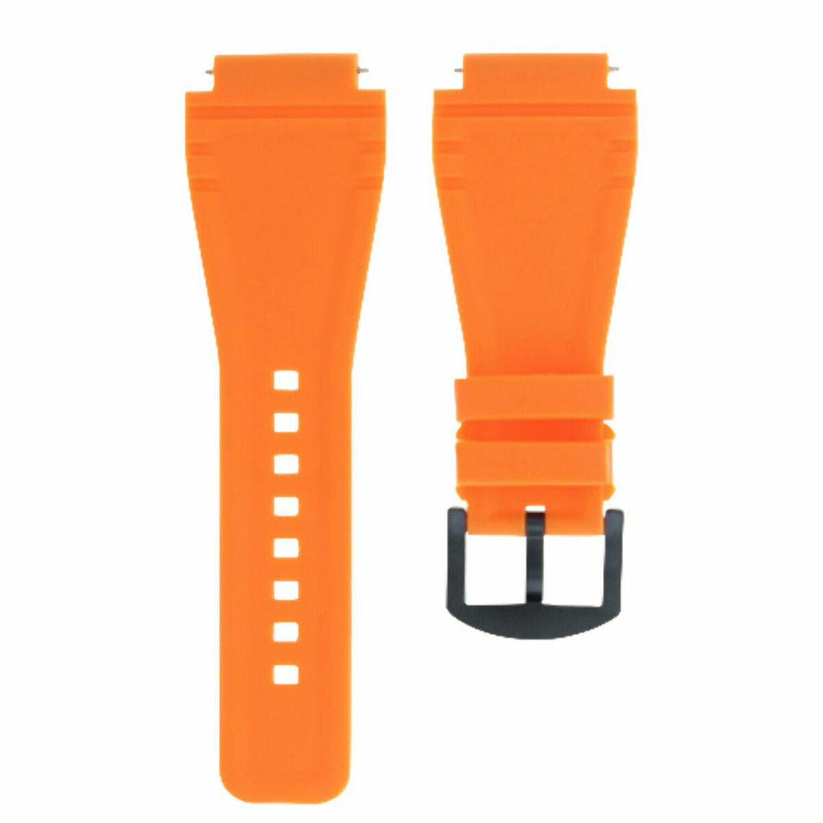24MM SILICONE RUBBER WATCH BAND STRAP FOR BELL & ROSS BR-01-BR-03 + BLACK BUCKLE