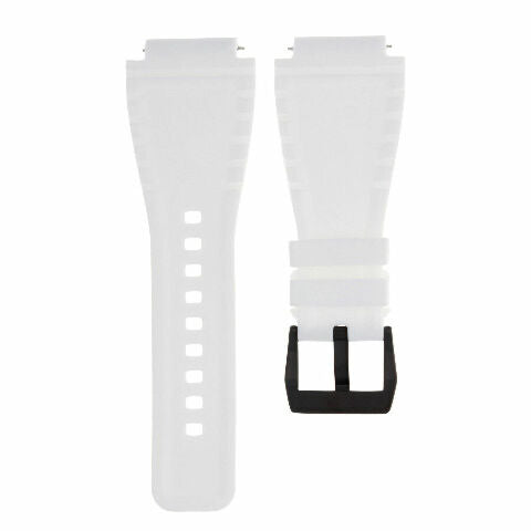 24MM Silicone Rubber Watch Band Strap for Bell & Ross BR-01-BR-03 + Black Buckle