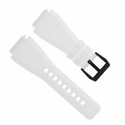 24MM Silicone Rubber Watch Band Strap for Bell & Ross BR-01-BR-03 + Black Buckle