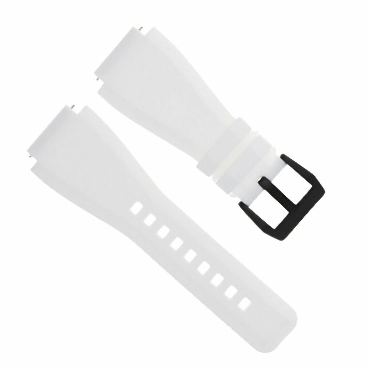 24MM SILICONE RUBBER WATCH BAND STRAP FOR BELL & ROSS BR-01-BR-03 + BLACK BUCKLE