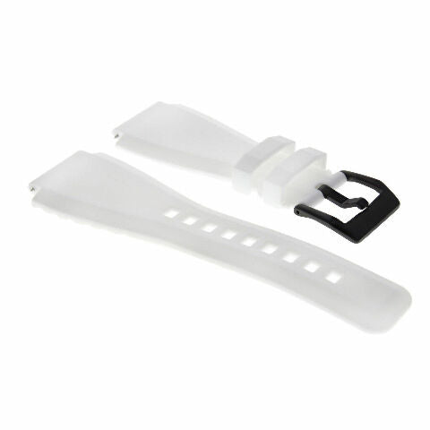 24MM Silicone Rubber Watch Band Strap for Bell & Ross BR-01-BR-03 + Black Buckle, front view