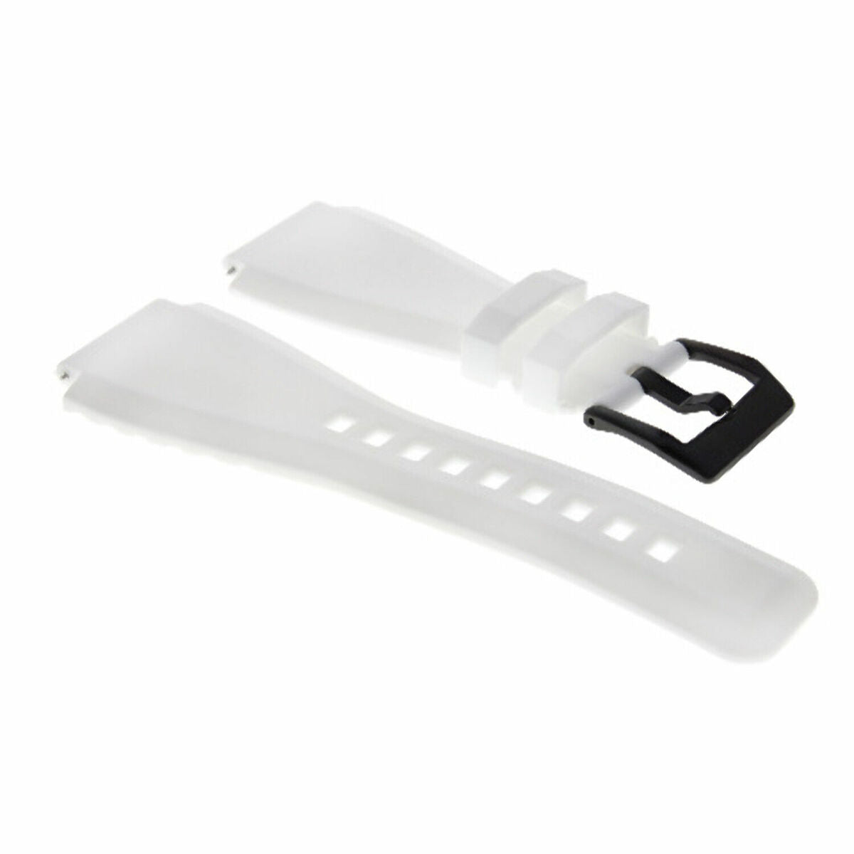 24MM SILICONE RUBBER WATCH BAND STRAP FOR BELL & ROSS BR-01-BR-03 + BLACK BUCKLE