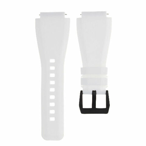 24MM Silicone Rubber Watch Band Strap for Bell & Ross BR-01-BR-03 + Black Buckle