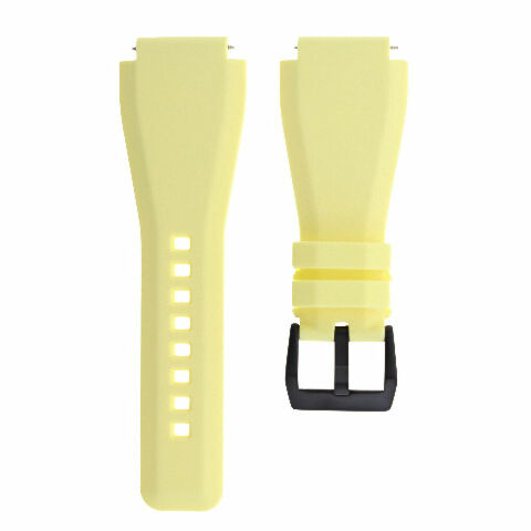 24MM Silicone Rubber Watch Band Strap for Bell & Ross BR-01-BR-03 + Black Buckle