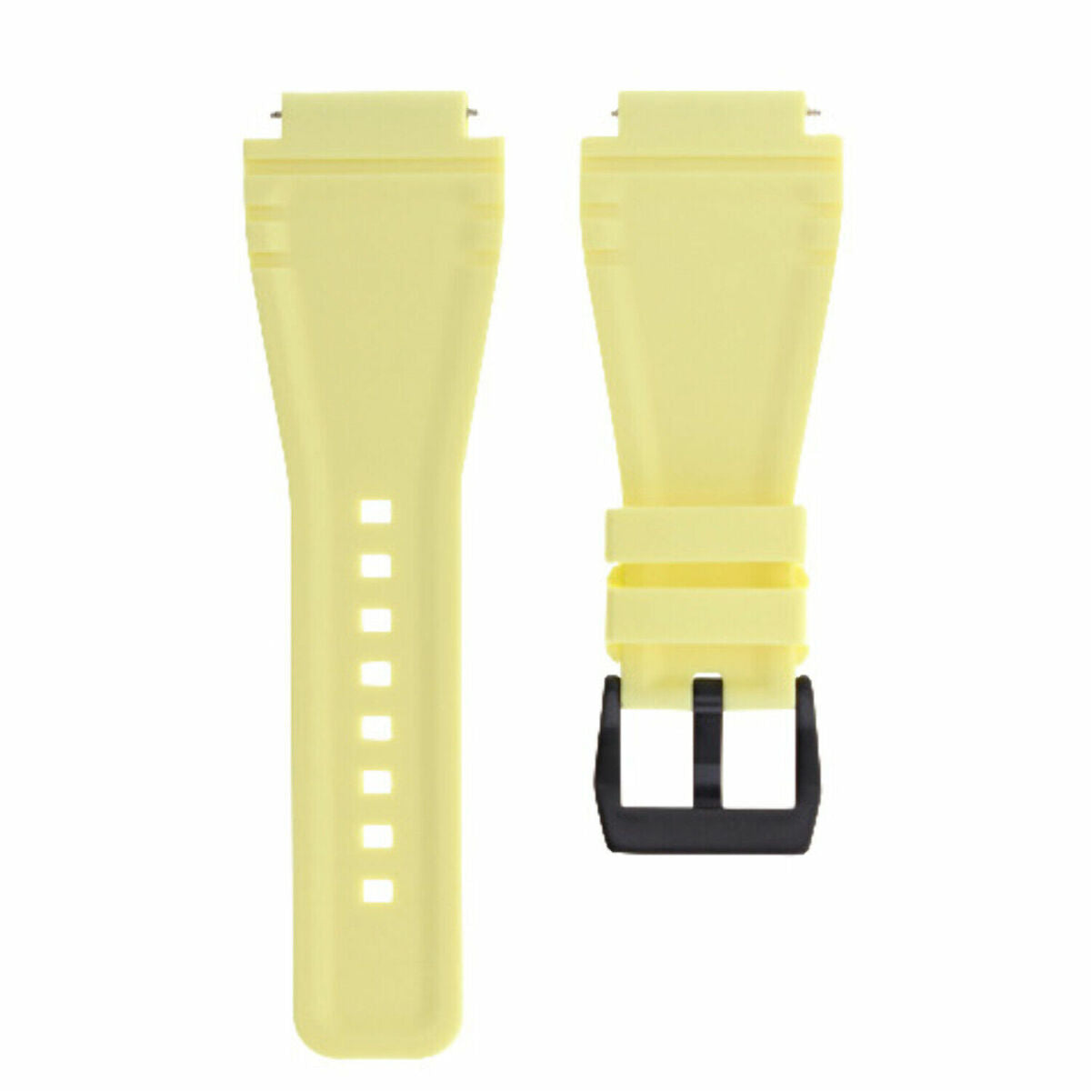 24MM SILICONE RUBBER WATCH BAND STRAP FOR BELL & ROSS BR-01-BR-03 + BLACK BUCKLE