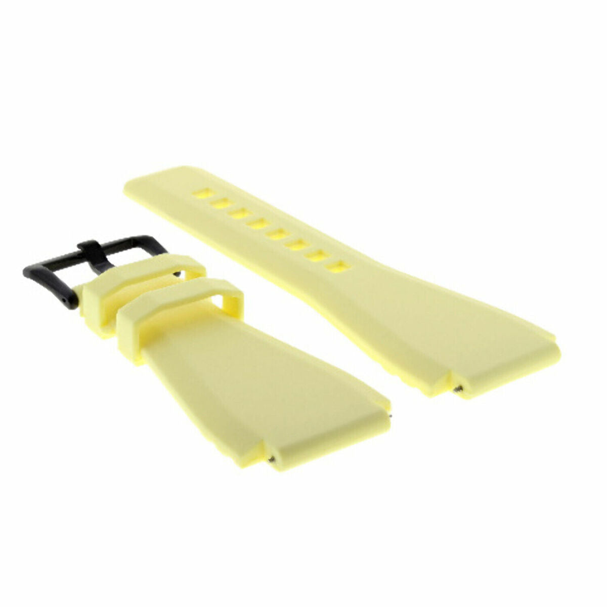 24MM SILICONE RUBBER WATCH BAND STRAP FOR BELL & ROSS BR-01-BR-03 + BLACK BUCKLE