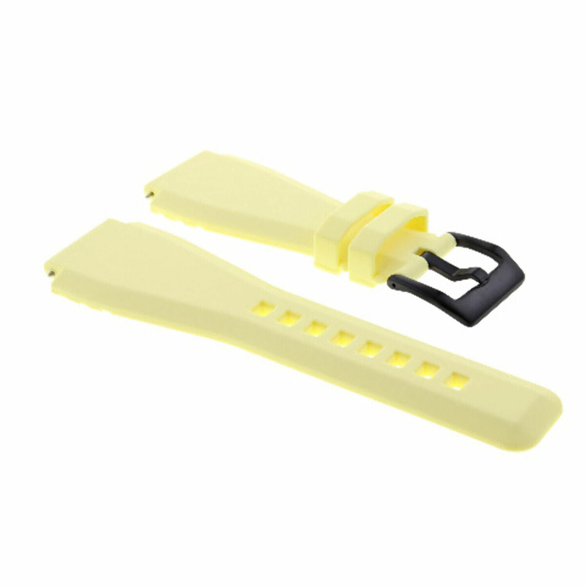 24MM SILICONE RUBBER WATCH BAND STRAP FOR BELL & ROSS BR-01-BR-03 + BLACK BUCKLE