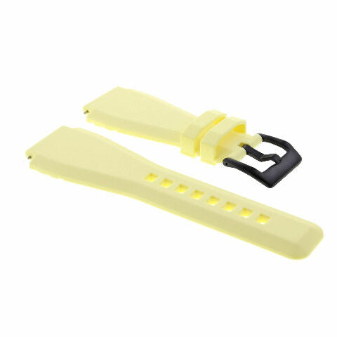 24MM Silicone Rubber Watch Band Strap for Bell & Ross BR-01-BR-03 + Black Buckle, front view