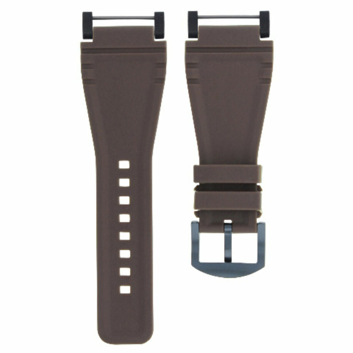 24MM FOR SUUNTO CORE RUBBER SILICONE REPLACEMENT WATCH BAND STRAP + BLACK ADAPTER, Brown, view 2