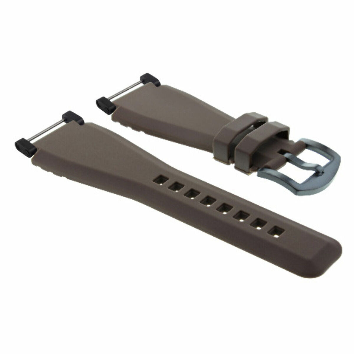 24MM FOR SUUNTO CORE RUBBER SILICONE REPLACEMENT WATCH BAND STRAP + BLACK ADAPTER, Brown, view 4