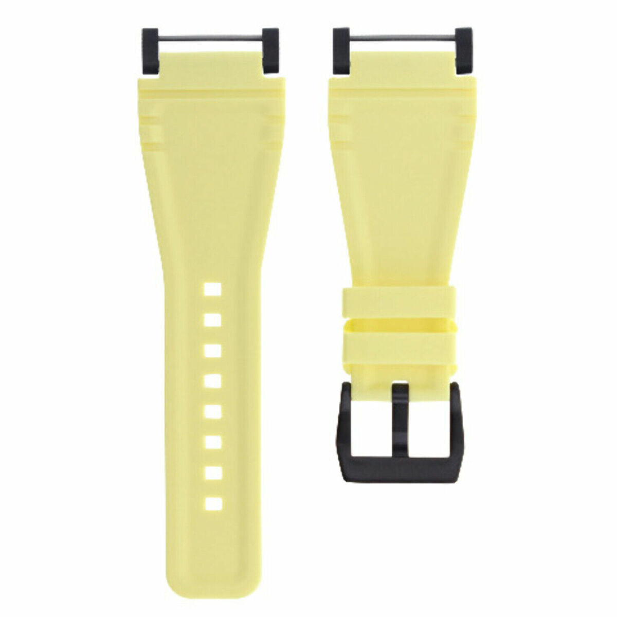 24MM FOR SUUNTO CORE RUBBER SILICONE REPLACEMENT WATCH BAND STRAP + BLACK ADAPTER, Yellow, view 8