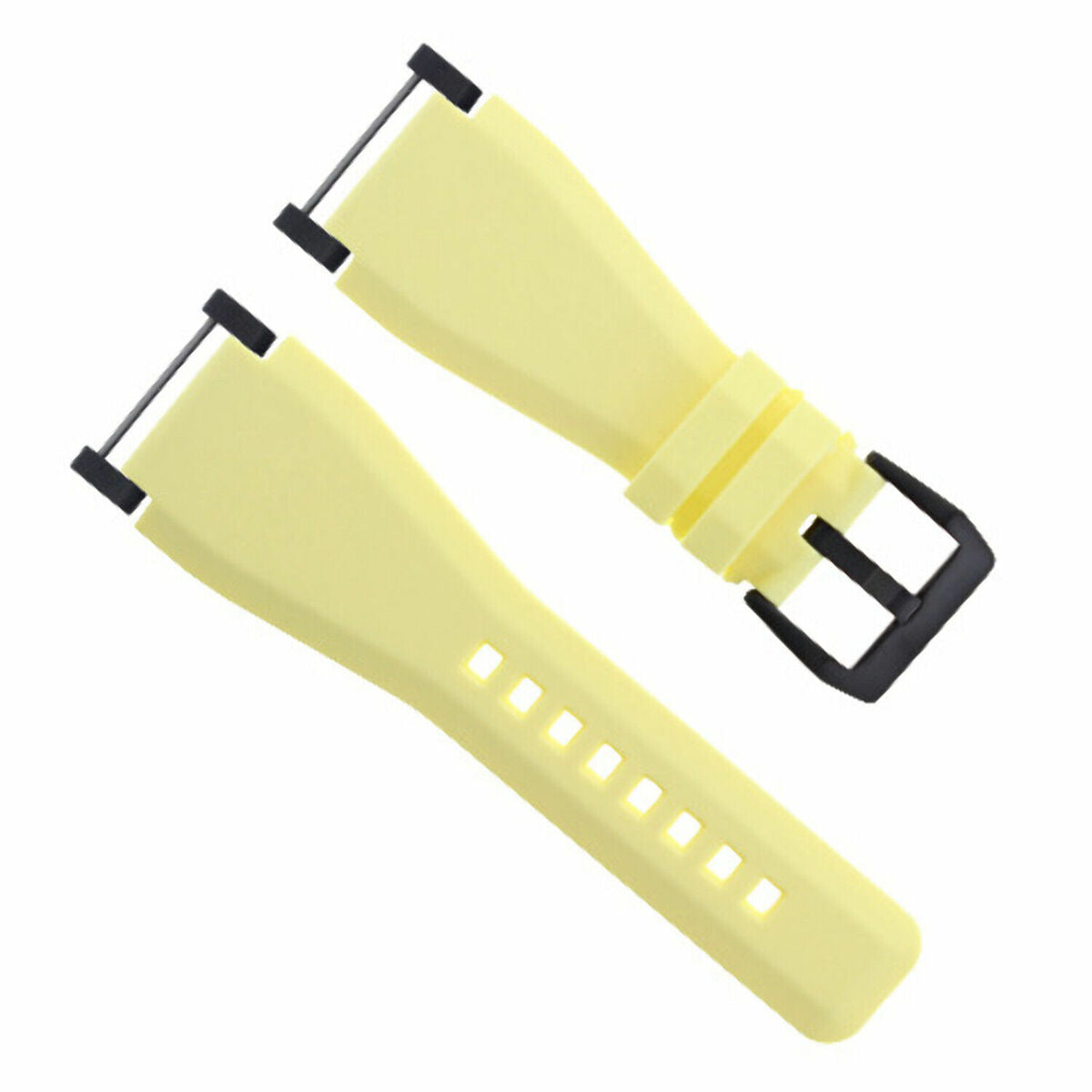 24MM FOR SUUNTO CORE RUBBER SILICONE REPLACEMENT WATCH BAND STRAP + BLACK ADAPTER, Yellow, view 3