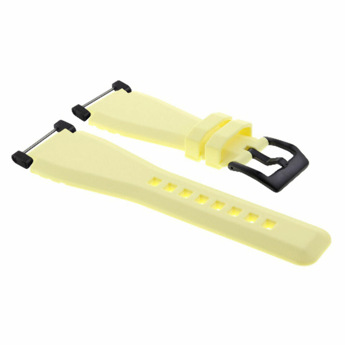 24MM FOR SUUNTO CORE RUBBER SILICONE REPLACEMENT WATCH BAND STRAP + BLACK ADAPTER, Yellow, view 4