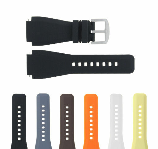 24MM Silicone Rubber Watch Band Strap for Bell & Ross BR-01-BR-03 + Steel Buckle