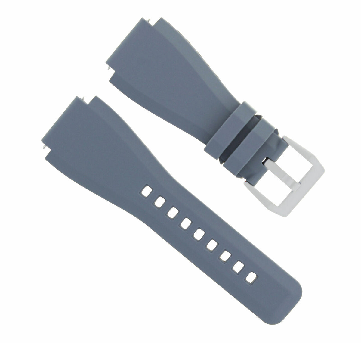 24MM SILICONE RUBBER WATCH BAND STRAP FOR BELL & ROSS BR-01-BR-03 + STEEL BUCKLE, Gray