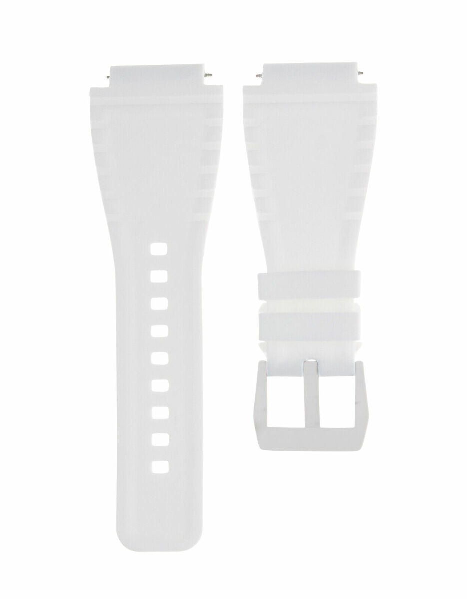 24MM SILICONE RUBBER WATCH BAND STRAP FOR BELL & ROSS BR-01-BR-03 + STEEL BUCKLE, White, view 4