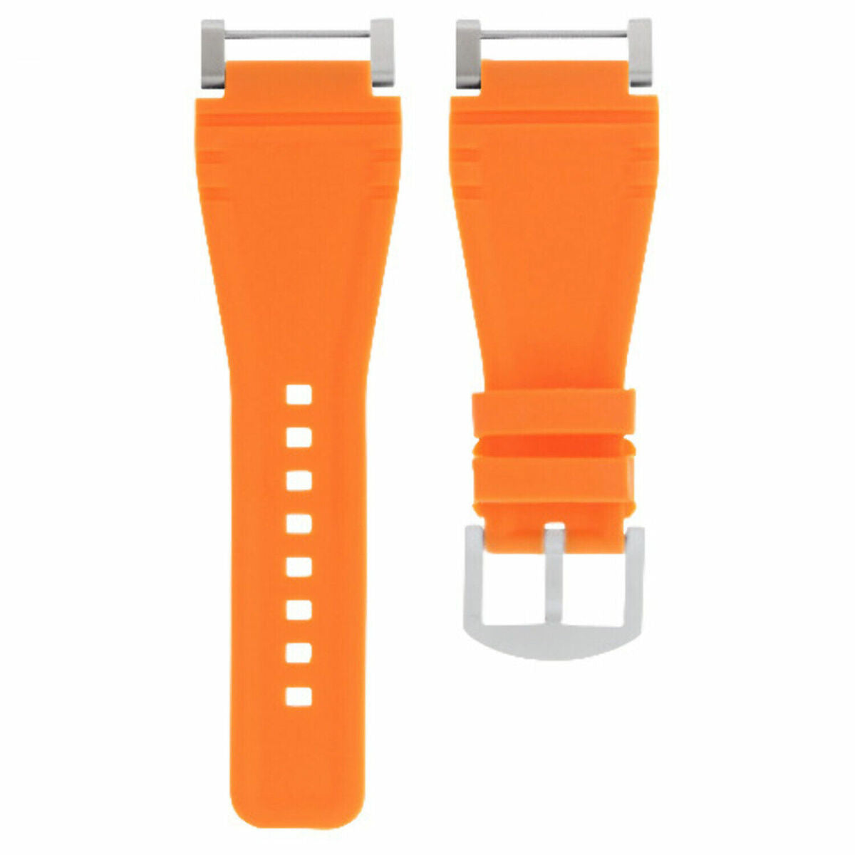 24MM FOR SUUNTO CORE REPLACEMENT SILICONE RUBBER WATCH BAND STRAP + STEEL ADAPTER, Orange, view 2