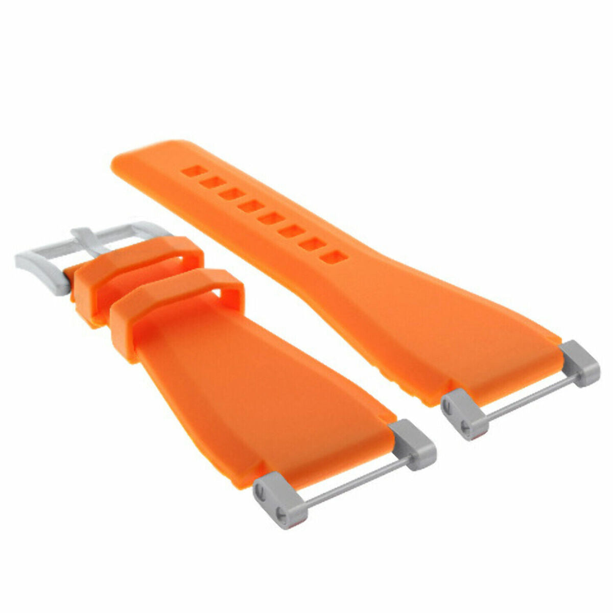 24MM FOR SUUNTO CORE REPLACEMENT SILICONE RUBBER WATCH BAND STRAP + STEEL ADAPTER, Orange, view 4