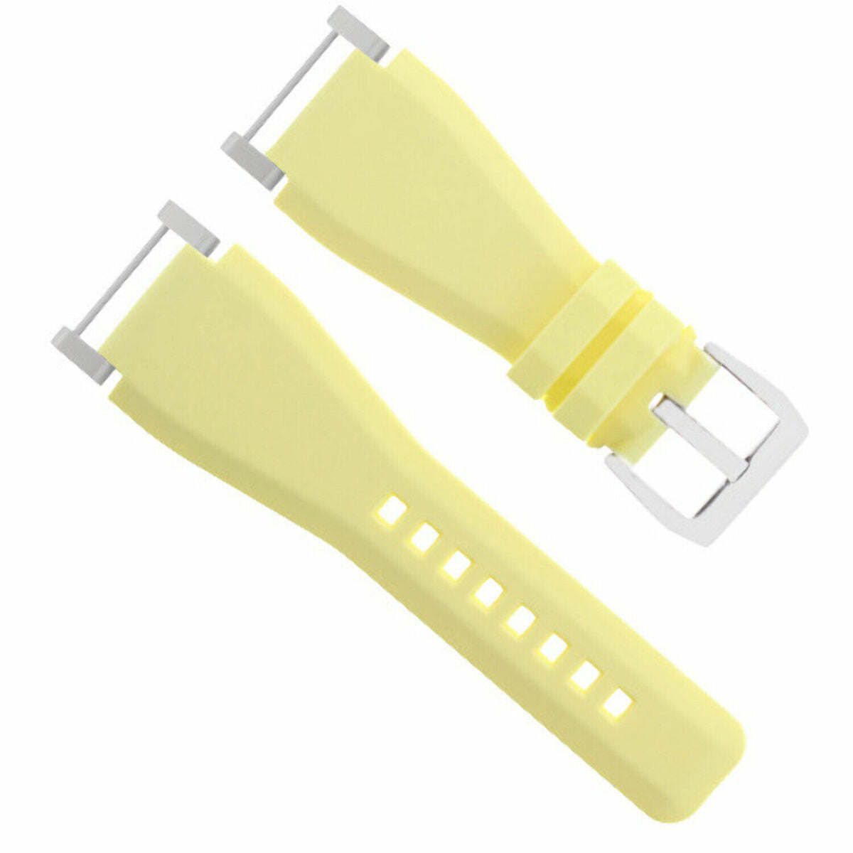 24MM FOR SUUNTO CORE REPLACEMENT SILICONE RUBBER WATCH BAND STRAP + STEEL ADAPTER, Yellow, view 7
