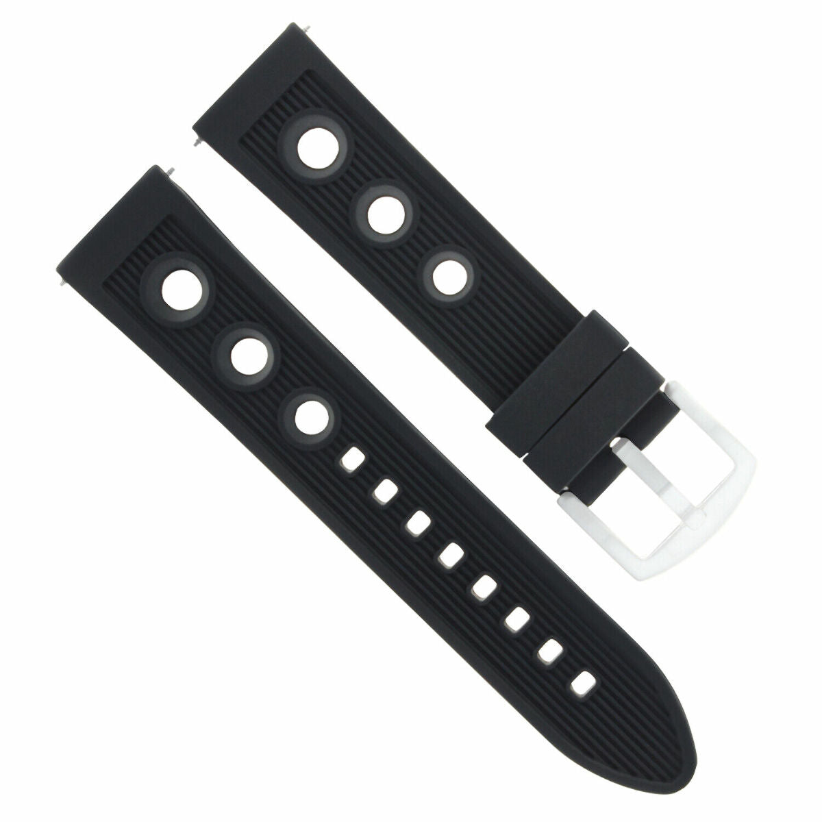 20MM RUBBER DIVER WATCH BAND STRAP FOR BREITLING SUPEROCEAN, PILOT, NAVITIMER, Black, view 3