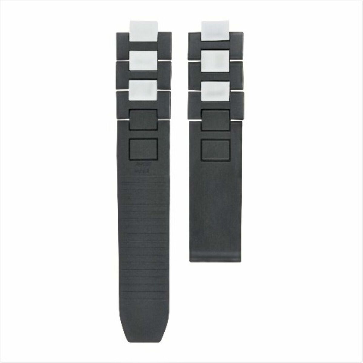 20MM Rubber Strap Band for Cartier Must 21 Chronoscaph 2424, 2427 2824 Autoscaph, front view