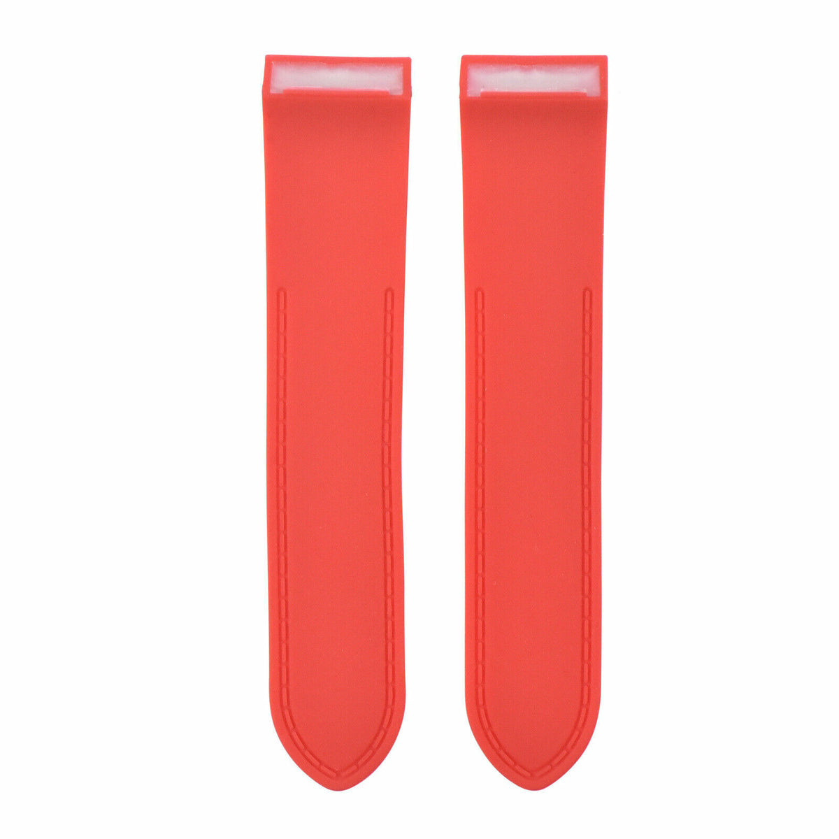 23-24.5MM PU RUBBER STRAP WATCH BAND FOR CARTIER SANTOS 100 XL CHRONO + SCREW, Red, view 4