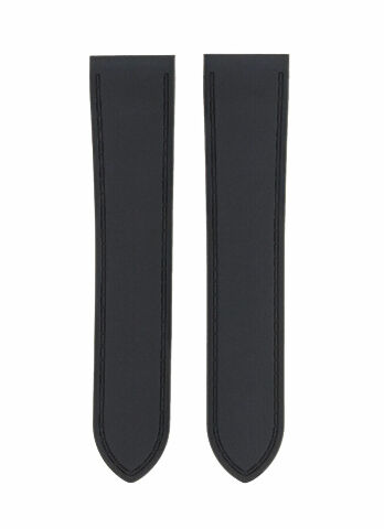 23-24.5MM RUBBER STRAP WATCH BAND FOR CARTIER SANTOS 100 XL + BLACK CLASP SCREW