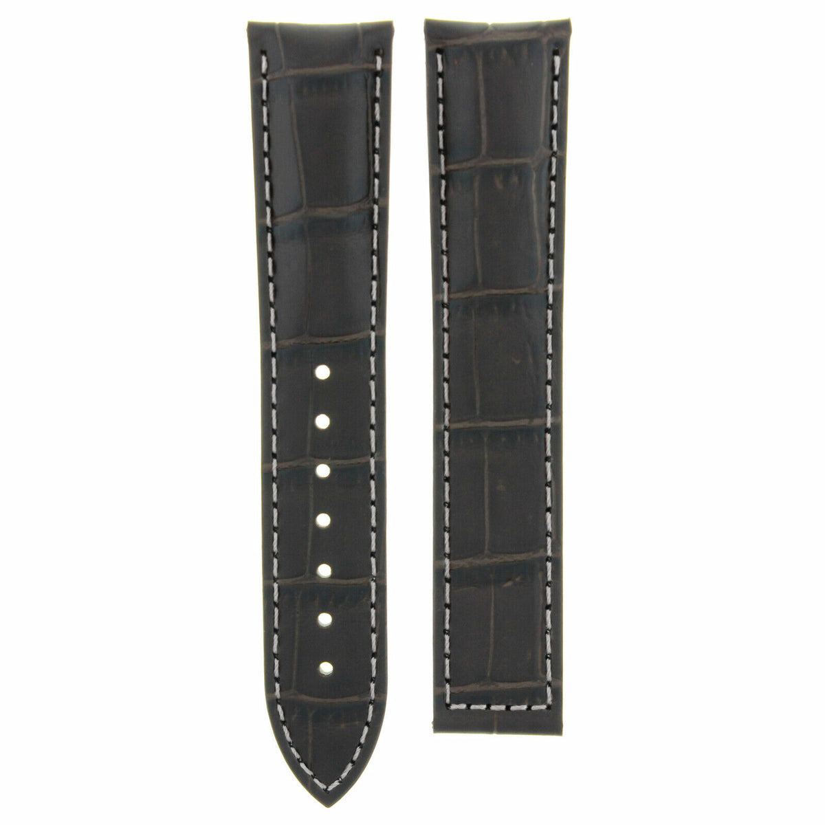 18-19-20-22-24MM LEATHER WATCH BAND STRAP FOR OMEGA SEAMASTER PLANET SPEEDMASTER - 20mm, Dark Brown White Stitching