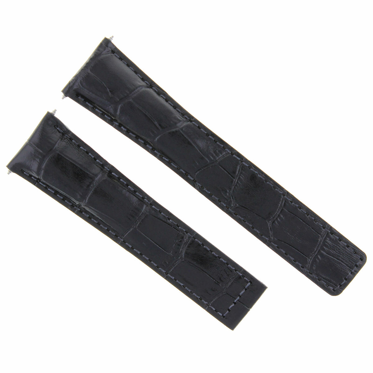 19/16MM-20/16MM LEATHER STRAP BAND UNIVERSAL DEPLOYMENT MATTE STAINLESS STEEL