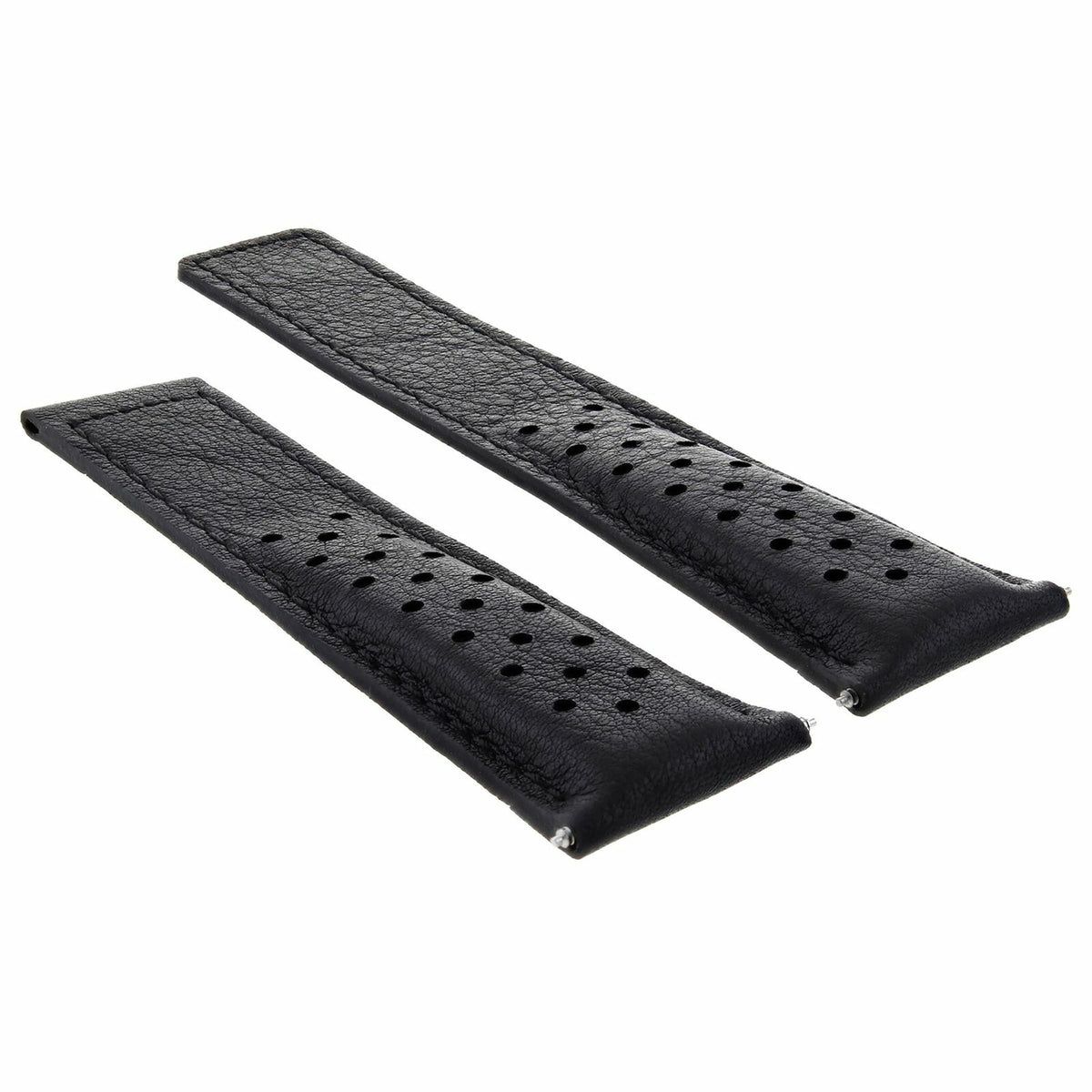 20MM LUG WITH 16MM BUCKLE WIDTH LEATHER WATCH BAND STRAP DEPLOYMENT CLASP, Black, view 4