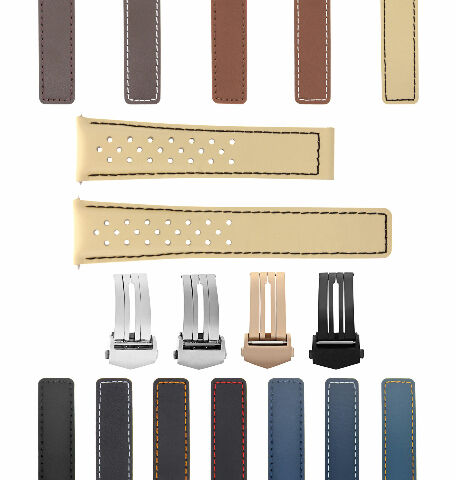 20MM LUG WITH 16MM BUCKLE WIDTH LEATHER WATCH BAND STRAP DEPLOYMENT CLASP