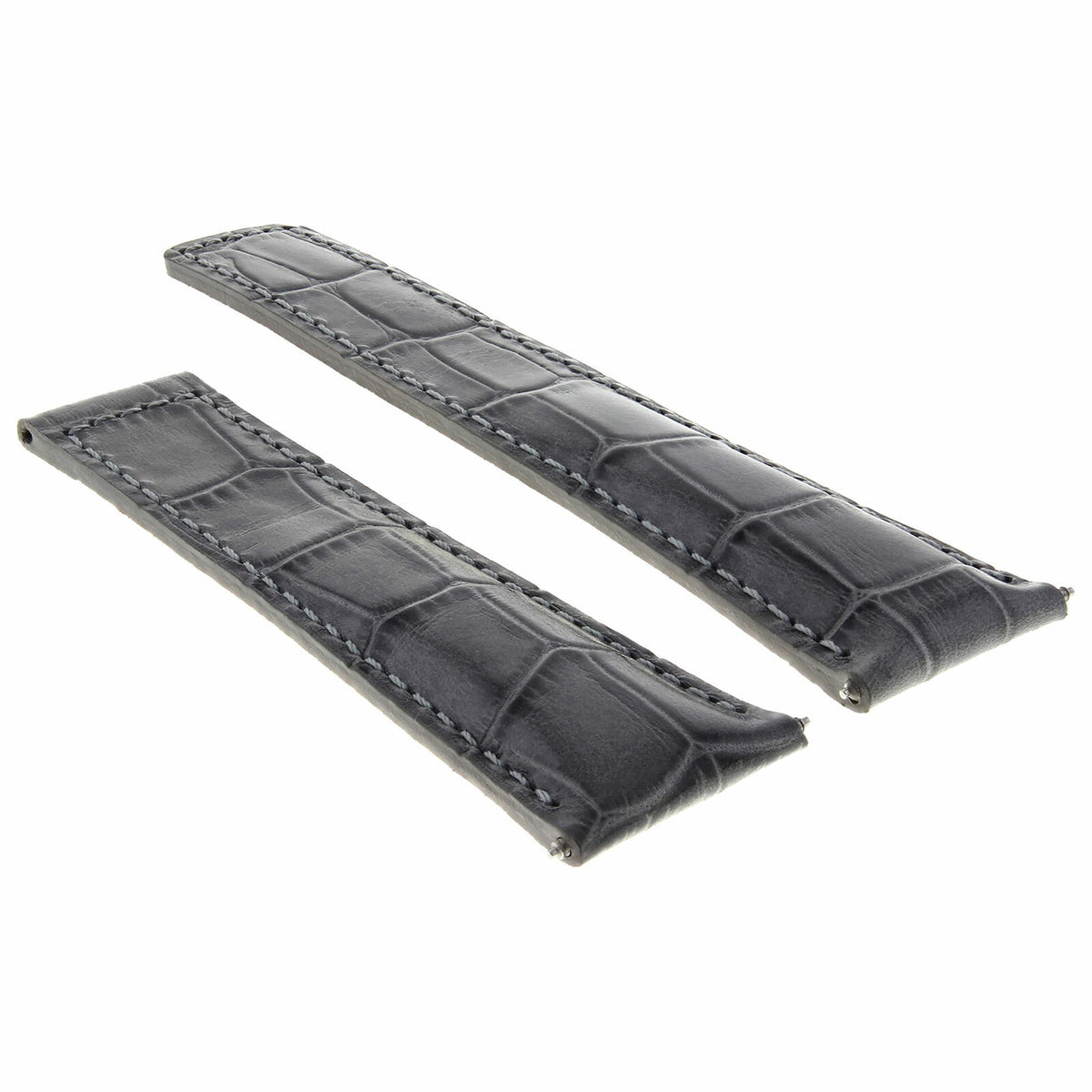 20-22MM REPLACEMENT LEATHER WATCH STRAP BAND ITALY CALF LEATHER UNIVERSAL, Grey, view 3