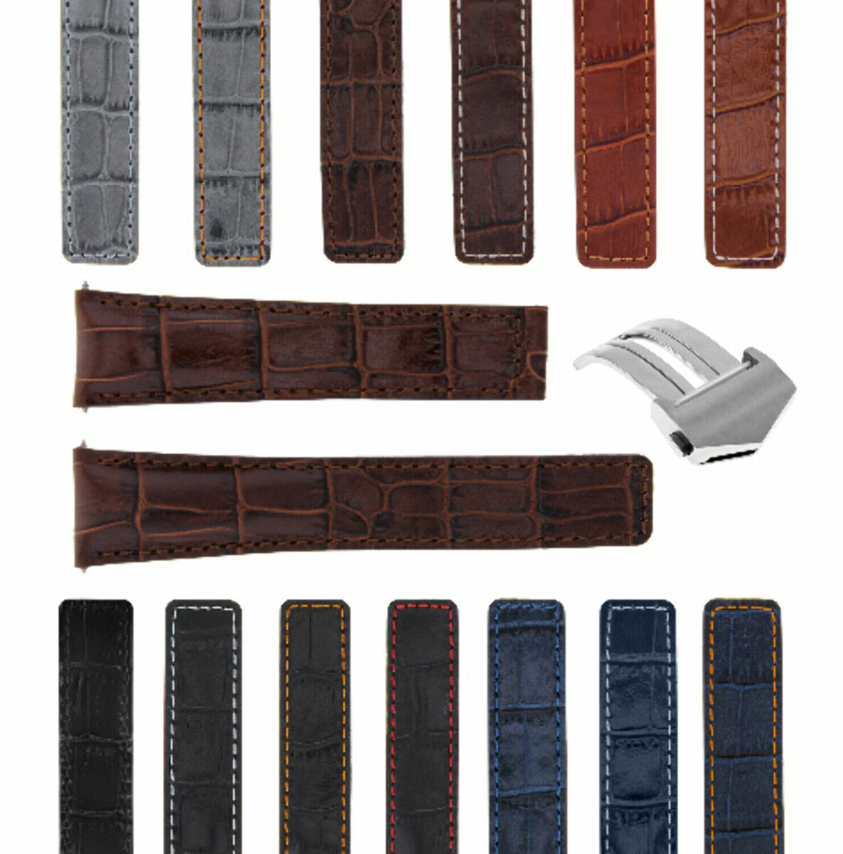 20-22MM LEATHER WATCH STRAP BAND FOR TAG HEUER CARRERA CV2A10 FC5037/39/40 CLASP, Brown