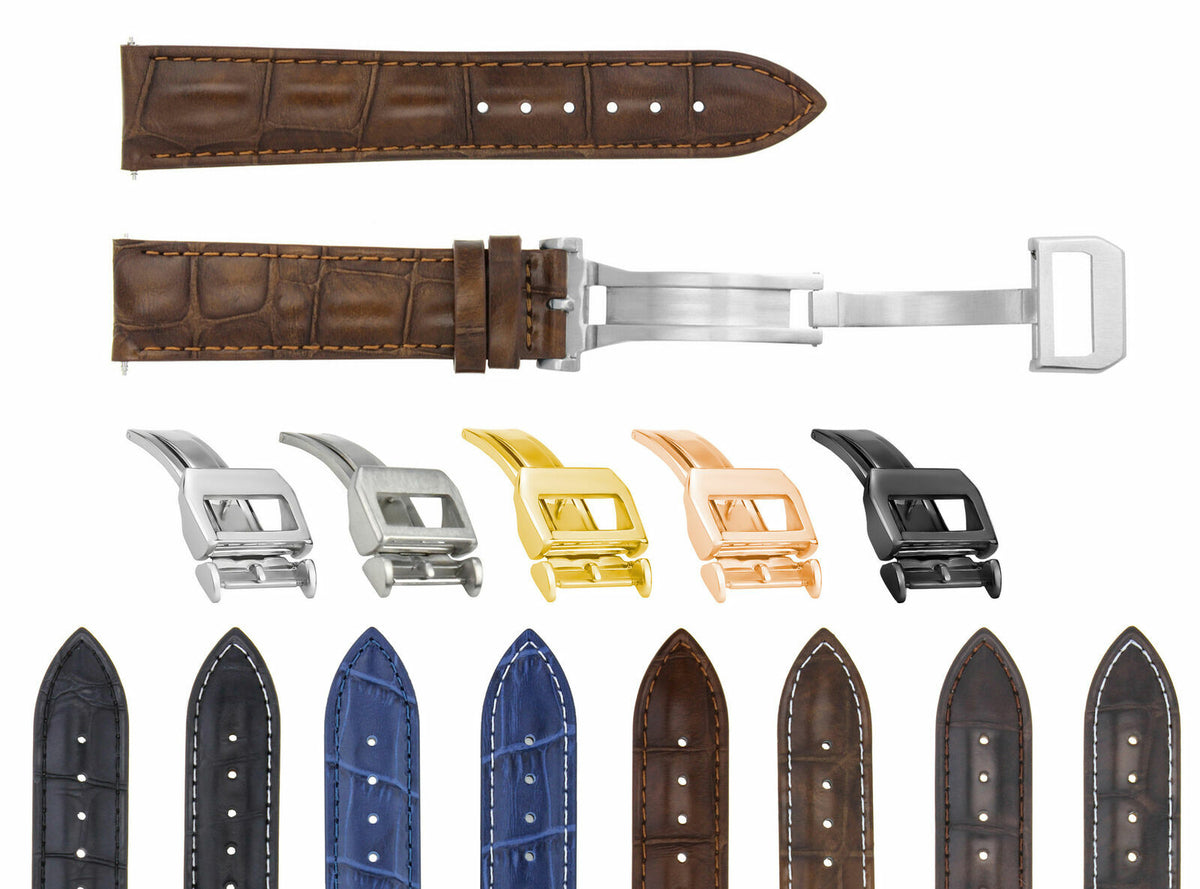 19-20-21-22-23MM LEATHER WATCH STRAP BAND FOR IWC PILOT PORTUGESE TOP GUN WATCH, Light Brown