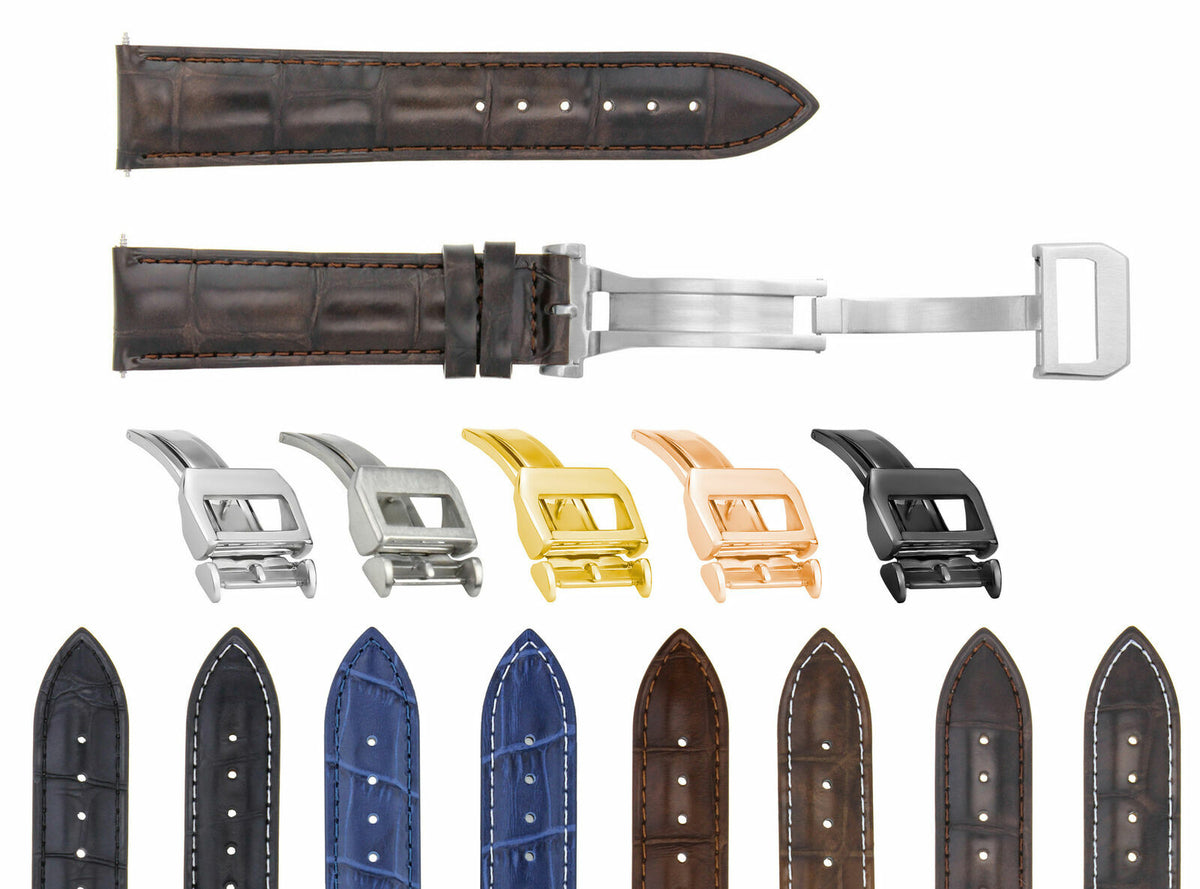 19-20-21-22-23MM LEATHER WATCH STRAP BAND FOR IWC PILOT PORTUGESE TOP GUN WATCH, Dark Brown