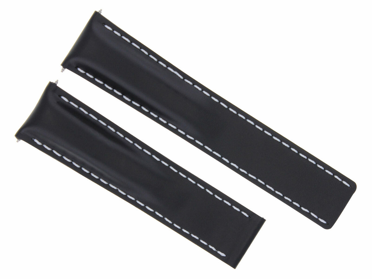 22-24MM Leather Watch Strap Smooth for Breitling Navitimer Bentley Waterproof