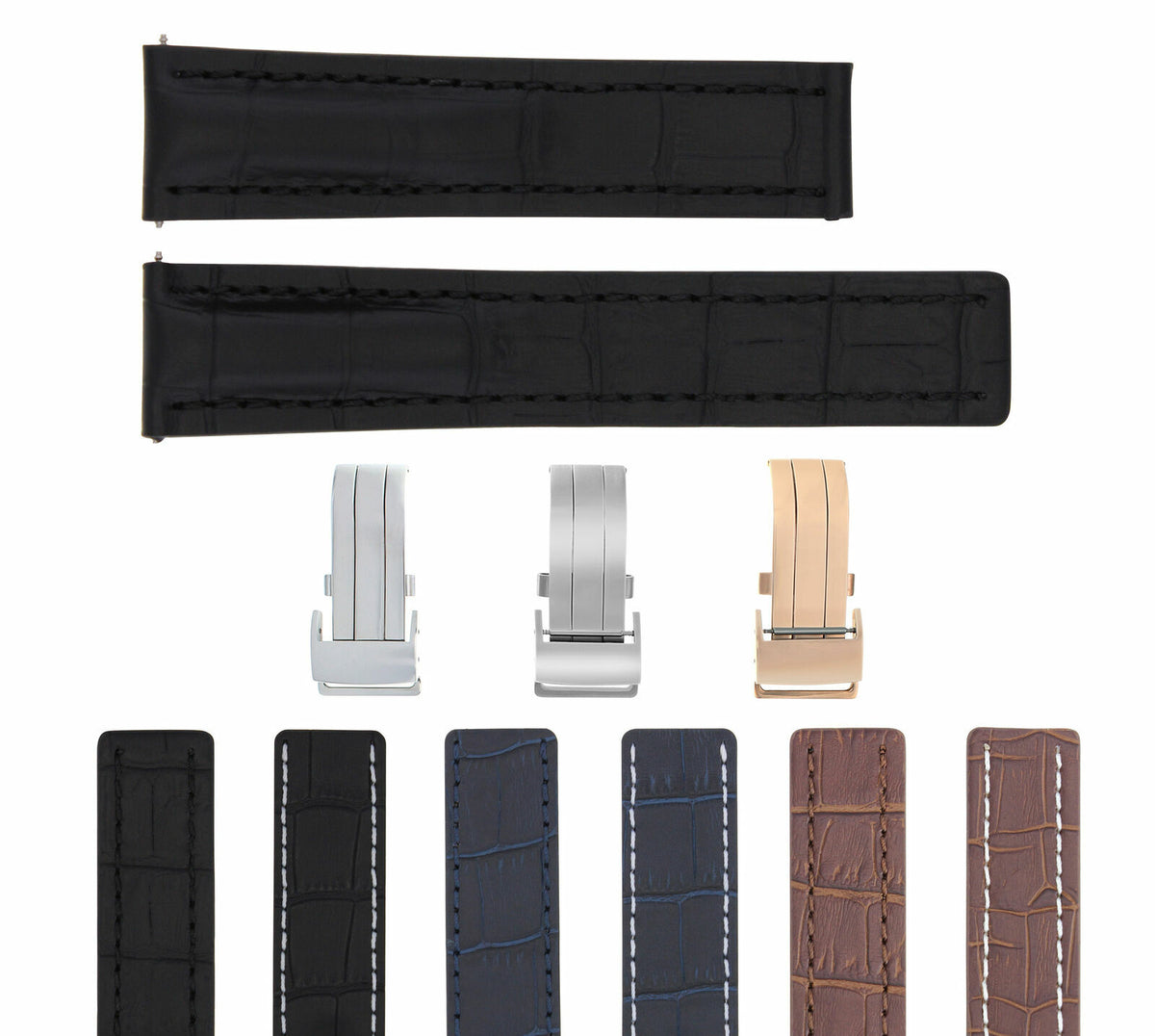 22-24MM Leather Strap Band for Breitling Navitimer Pilot Superocean Bentley Colt