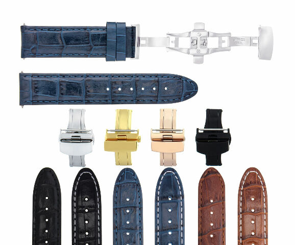 18-19-20-22-24MM LEATHER WATCH BAND STRAP FOR CITIZEN ECO DRIVE DEPLOYMENT CLASP