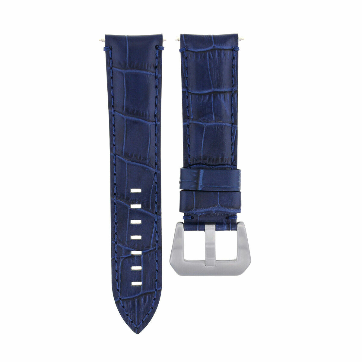 22MM 24MM REPLACEMENT LEATHER WATCH BAND STRAP FOR MONTBLANC TIMEWALKER CHRONO, Blue, view 2