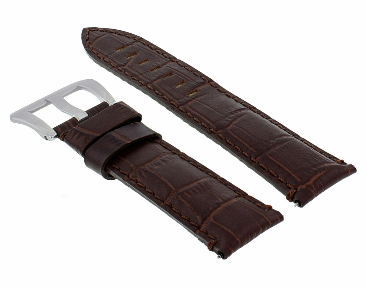 22MM 24MM REPLACEMENT LEATHER WATCH BAND STRAP FOR MONTBLANC TIMEWALKER CHRONO, Brown, view 4