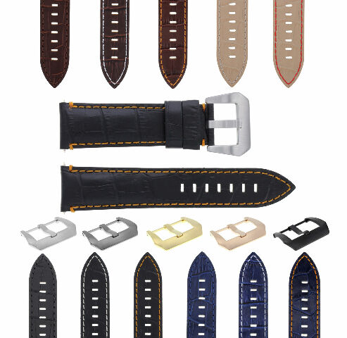 22-24MM LEATHER WATCH BAND STRAP FOR MONTBLANC TIMEWALKER CHRONO WATCH TOP QLTY