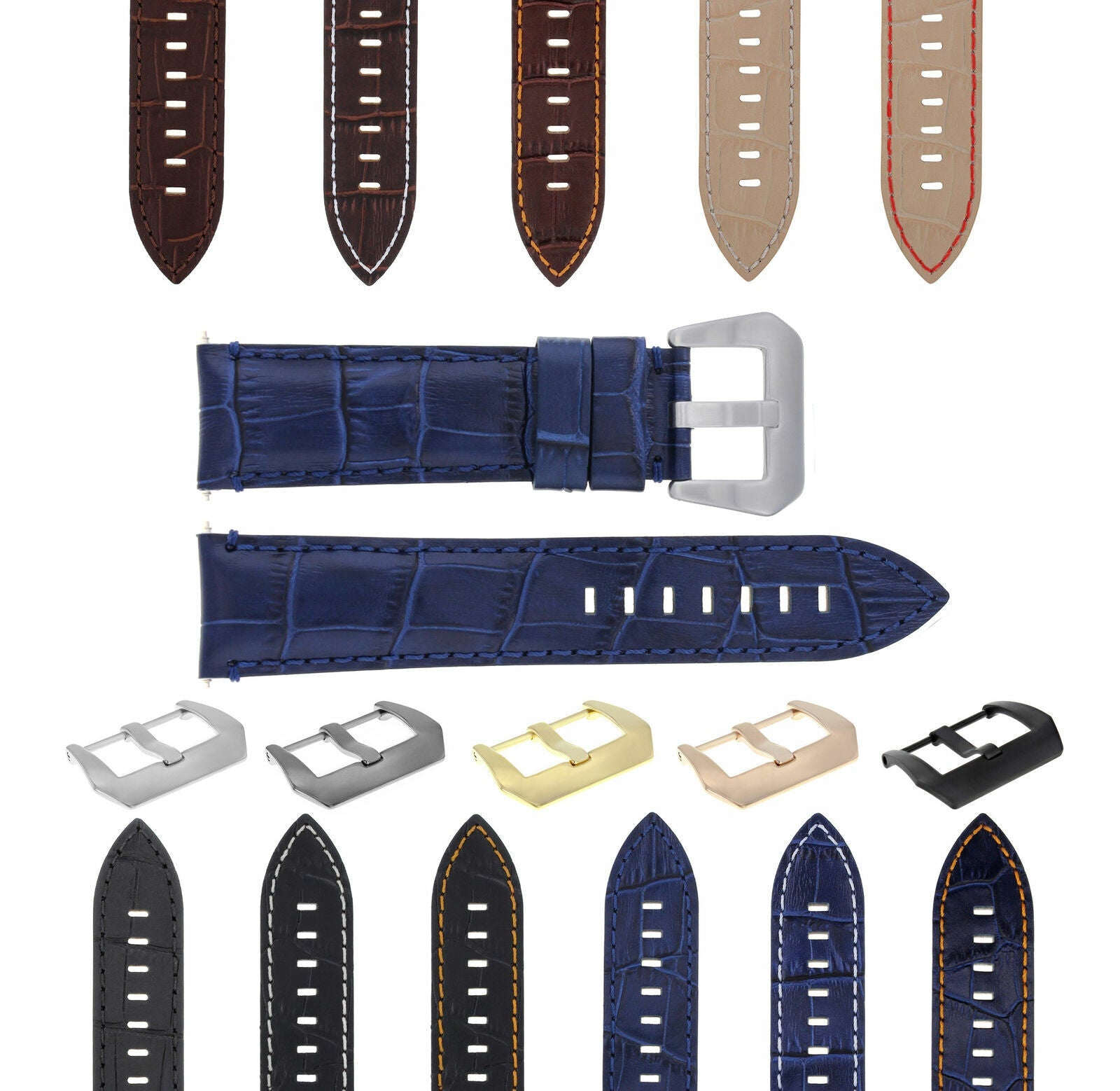 22MM 24MM REPLACEMENT LEATHER WATCH BAND STRAP FOR MONTBLANC TIMEWALKER CHRONO