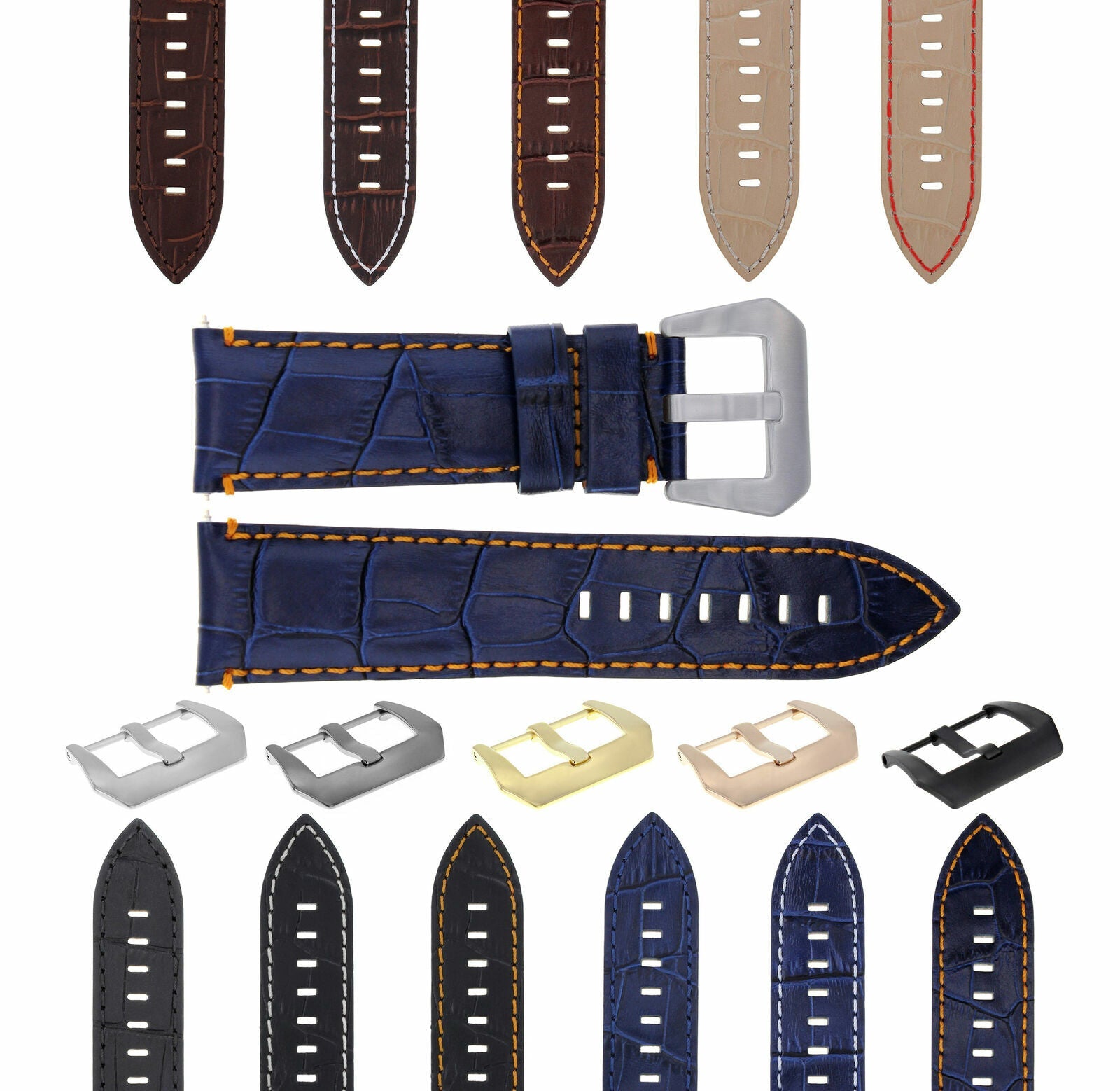 22MM 24MM REPLACEMENT LEATHER WATCH BAND STRAP FOR MONTBLANC TIMEWALKER CHRONO