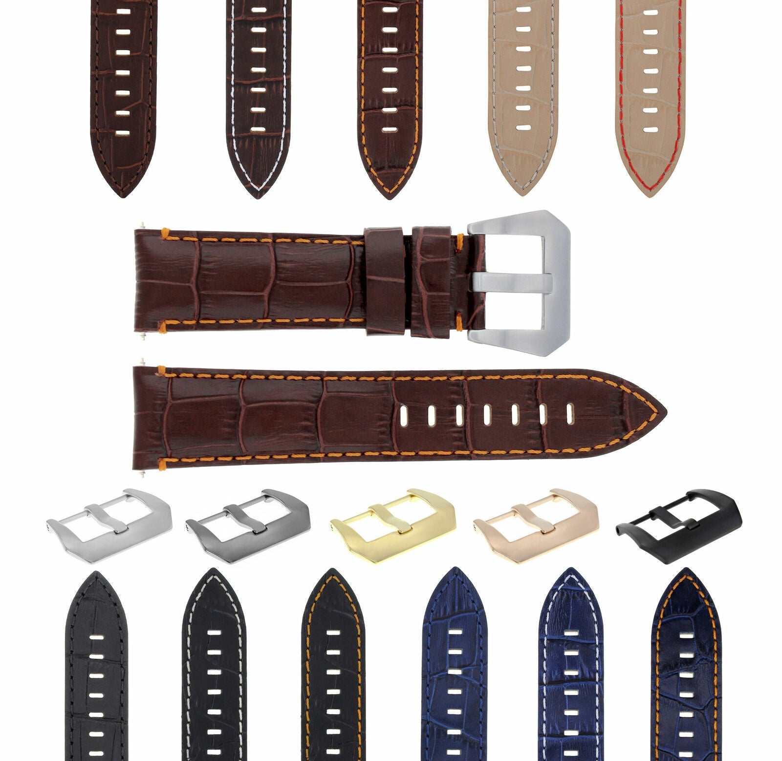 22MM 24MM REPLACEMENT LEATHER WATCH BAND STRAP FOR MONTBLANC TIMEWALKER CHRONO