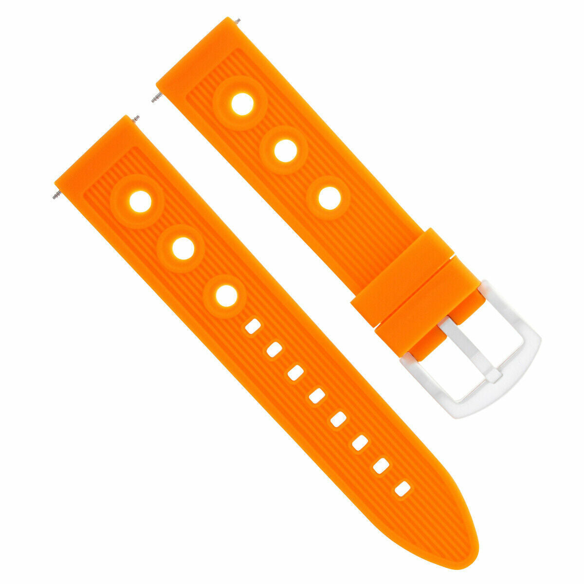 22MM RUBBER DIVER BAND STRAP FOR 45.5MM OMEGA SEAMASTER PLANET OCEAN ORANGE