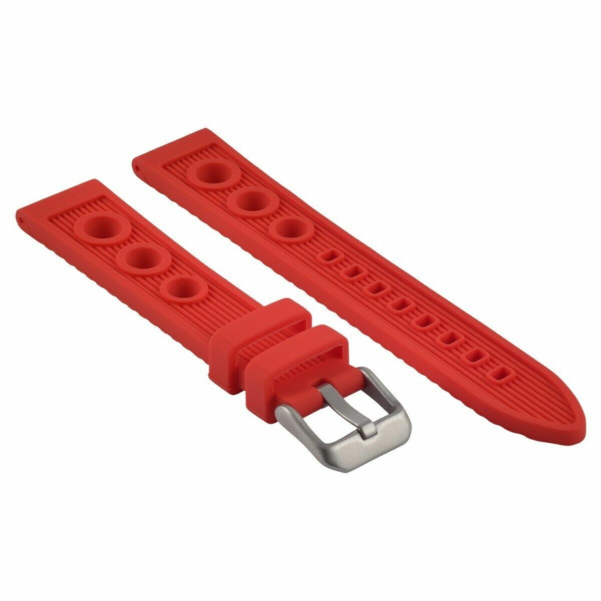 22MM RUBBER DIVER BAND STRAP FOR 45MM OMEGA SEAMASTER PLANET OCEAN WATCH RED
