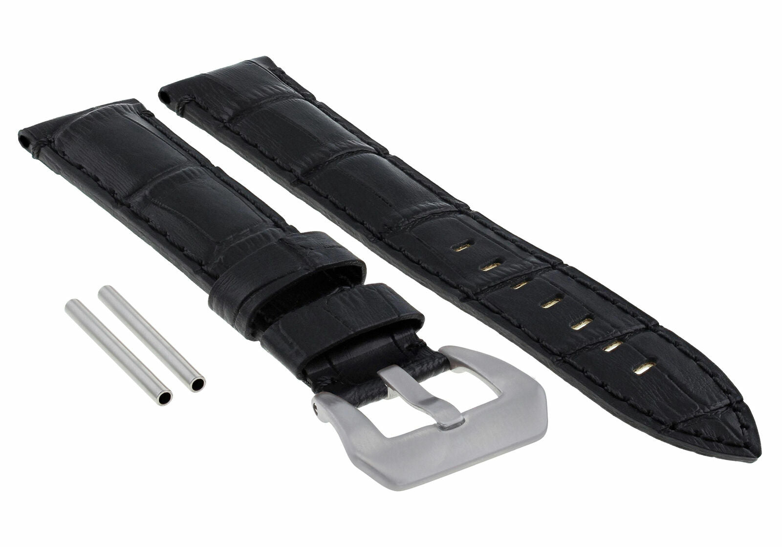 22-24MM LEATHER WATCH BAND STRAP FOR 40-44MM PANERAI MARINA RADIOMIR GMT WATCH - Beige with Red Stitching
